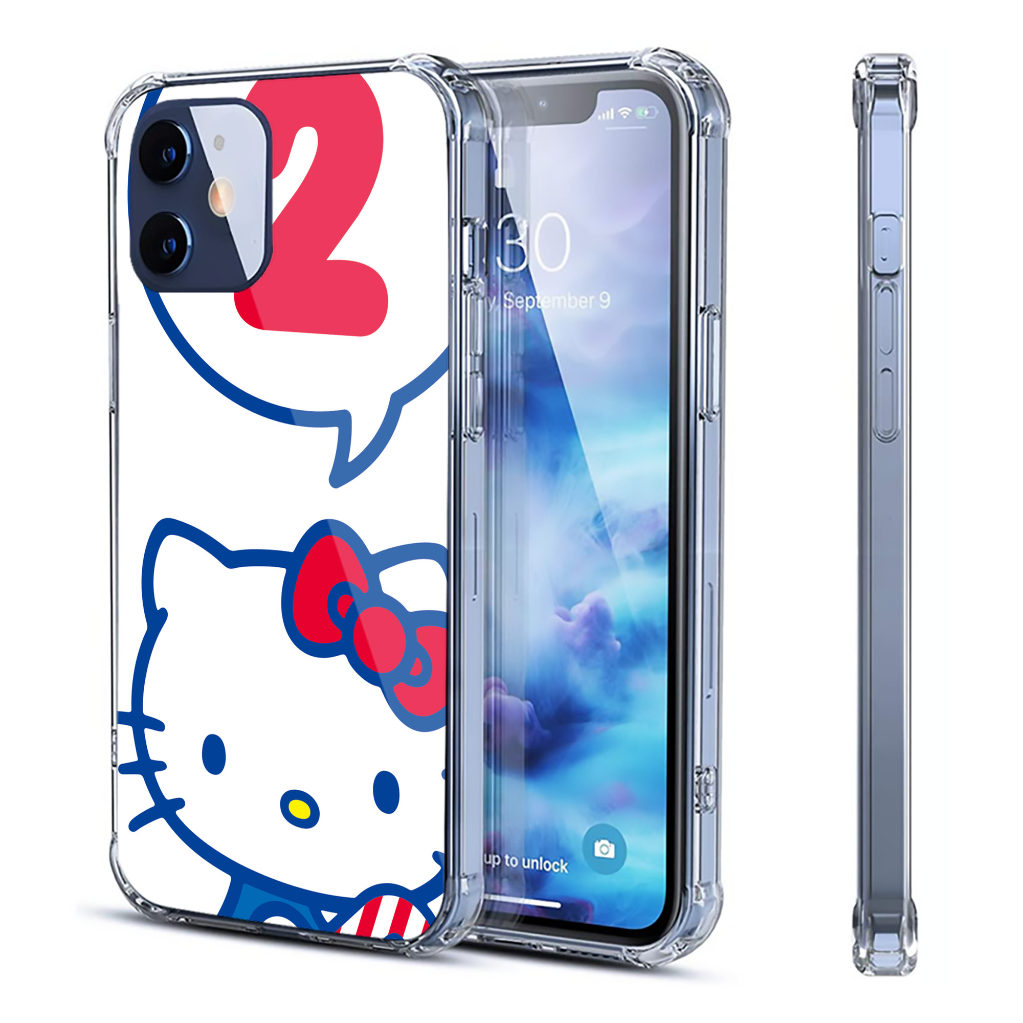 （画像用） Hello Kitty ハローキティ 【iPhone 12シリーズ対応】透明スマホケース（クリアソフトケース）